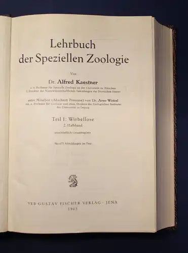 Kaestner Lehrbuch der Speziellen Zoologie Teil 1 Lief. 1-3 1954- 1963 Tiere js