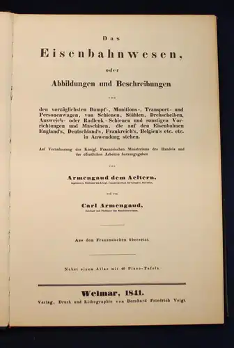 Armengaud Das Eisenbahnwesen Faksimile/ Reprint von 1980 Gütertransport js