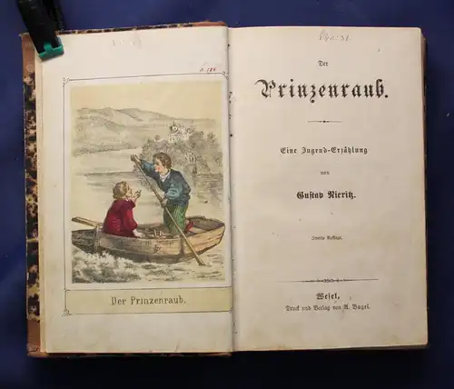 Nieritz Der Prinzenraub Eine Jugend-Erzählung  um 1880 selten 1 kolor. Lith. js