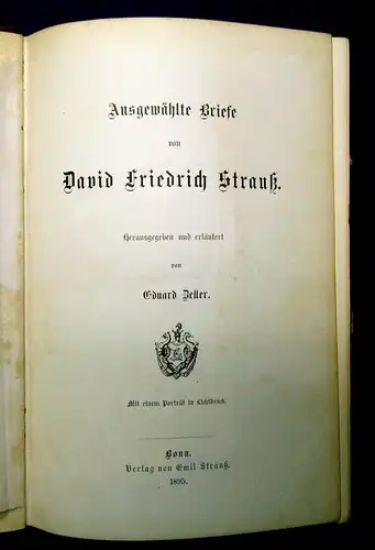 Beller Ausgewählte Werke von David Friedrich Strauss 1895 EA Belletristik mb