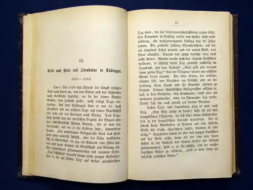 Ludwig Uhland´s Leben zusammengefasst von seiner Wittwe 1874 EA  Belletristik mb