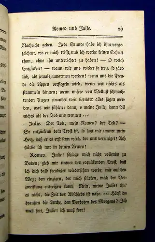 Weiße Romeo und Julia Ein Bürgerliches Trauerspiel in fünf Aufzügen 1776 selten