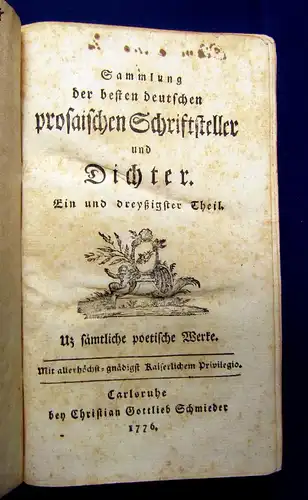 Peter Sammlung der besten deutschen prosaischen Schriftsteller und Dichter 1776