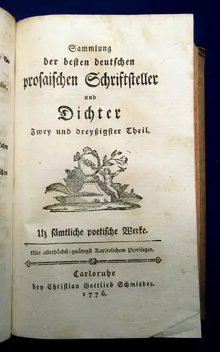 Peter Sammlung der besten deutschen prosaischen Schriftsteller und Dichter 1776