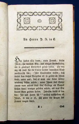 Wieland Idris Ein heroisch-komisches Gedicht Fünf Gesänge 1775 selten lyrik mb