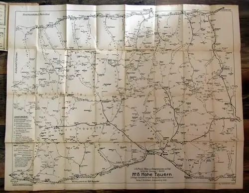 Thönis Tiroler Weg-U. Distanzkarten Hohe Tauern 1910 Karte 3 Nordosttirol js