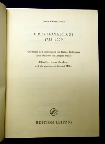 Möller Liber Domesticus 1753-1779 Edition Leipzig Faksimile 2 Bde. js