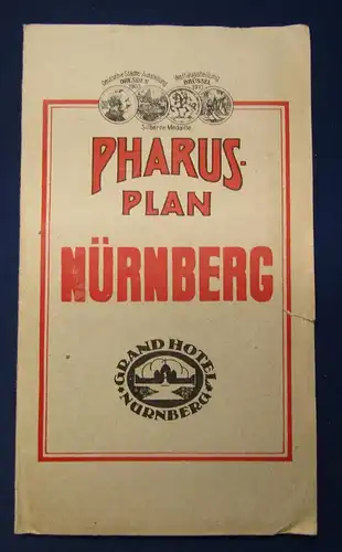 Pharus Plan Nürnberg um 1925 60x45 koloriert Führer Guide Bayern js