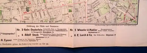 Pharus Plan Nürnberg um 1925 60x45 koloriert Führer Guide Bayern js