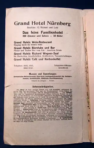 Pharus Plan Nürnberg um 1925 60x45 koloriert Führer Guide Bayern js