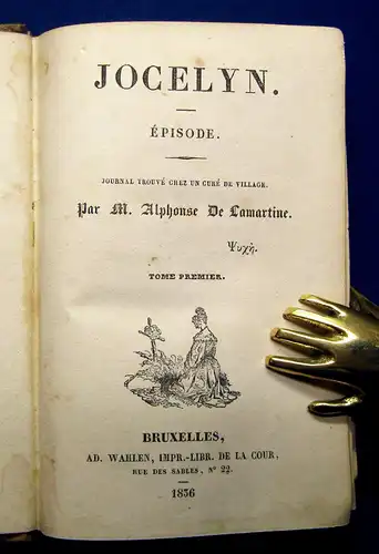 de Lamartine Jocelyn 2 Bände 1836 Belletristik Lyrik Gedichte mb
