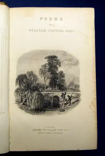 Cowper The poetical Works 1853 Meistereinband Leder Handeinband mb