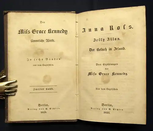 Kennedy, Grace sämmtliche Werke in 6 Bänden 1835 Erzählungen Novelle j