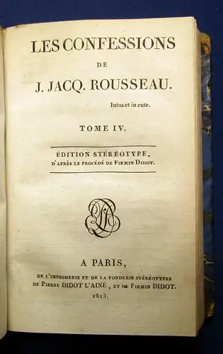 Rousseau Les Confessions 2 Bände komplett 1813 Belletristik Lyrik js