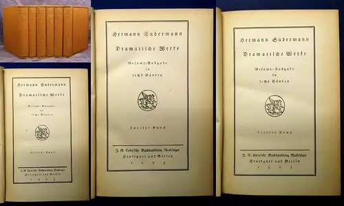 Hermann sudermann Dramatische Werke Gesamt-Ausgabe in 6 Bänden 1923 js