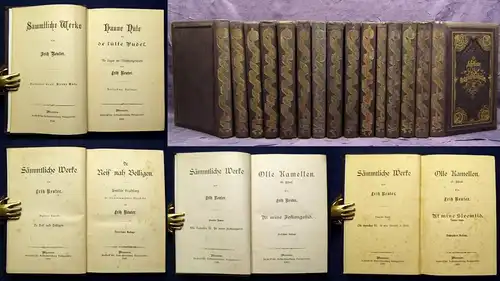 Sämmtliche Werke von Fritz Reuter 15 Bde. Mischauflage 1875-1890 Literatur js