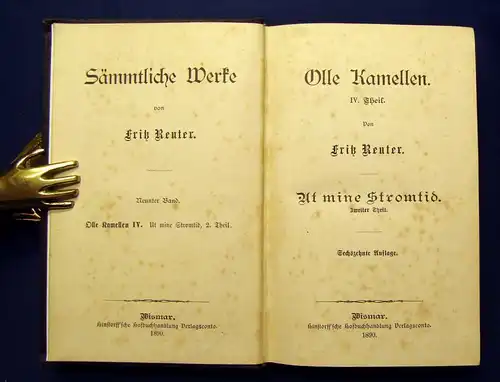 Sämmtliche Werke von Fritz Reuter 15 Bde. Mischauflage 1875-1890 Literatur js