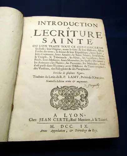 Introduction a Lecriture Sainte Nouvelle Edition 1709 Christentum Glauben js