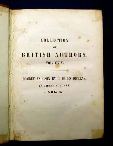 Dickens Collection of British Authors 1-3 komplett 1847 Belletristik Lyrik mb