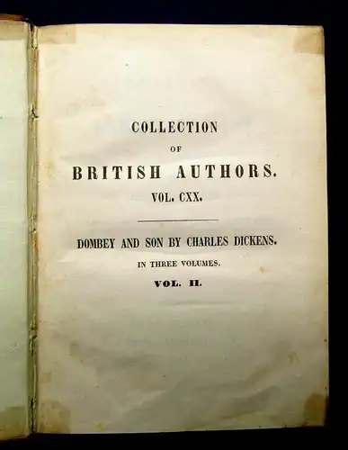 Dickens Collection of British Authors 1-3 komplett 1847 Belletristik Lyrik mb