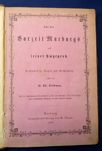 Dithmar Aus der Vorzeit Wartburgs und seiner Umgegend 1872 Sagen Geschichten js