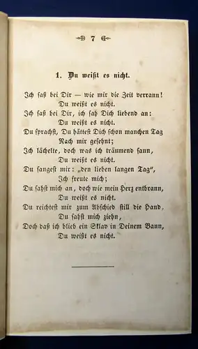 Fallersleben, Hoffmann Liebeslieder 1851 Gold-u. Blindprägung Goldschnitt js