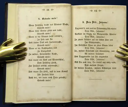 Fallersleben, Hoffmann Liebeslieder 1851 Gold-u. Blindprägung Goldschnitt js