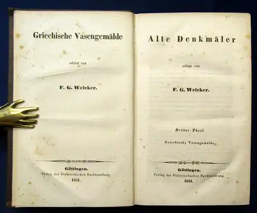 Weckler, Friedrich Gottlieb 5 Bde. Alte Denkmäler Geschichte js