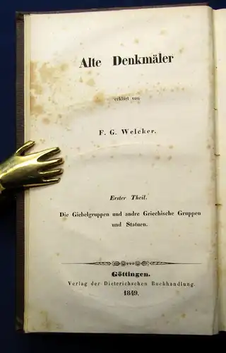 Weckler, Friedrich Gottlieb 5 Bde. Alte Denkmäler Geschichte js