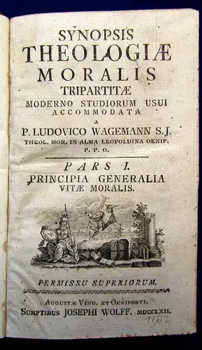 Wagemann Synopsis Theologiae Moralis Tripartitae 1762 Geschichte mb