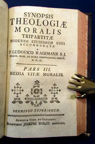 Wagemann Synopsis Theologiae Moralis Tripartitae 1762 Geschichte mb