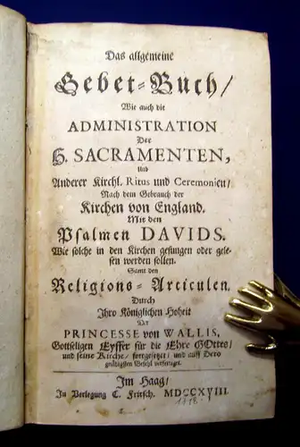 Das allgemeine Gebet-Buch 1718 Theologie Kirche Psalmen David mb