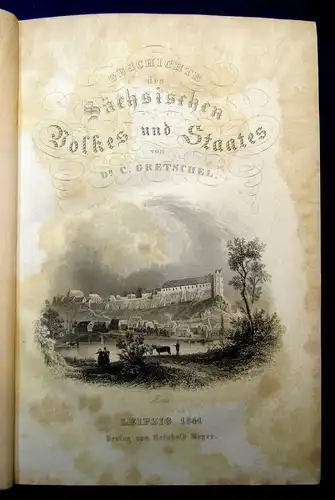 Gretschel Geschichte des sächsischen Volkes und Staates 1841-53 3 Bde kompl. mb