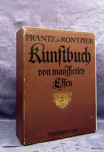 Rontzier Kunstbuch von mancherley Essen 1979 Faksimile Kochbuch mb