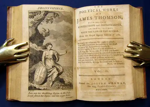 The Poetical Works of James Thomson 3Teile in 1 Bd. selten 1780 Klassiker js