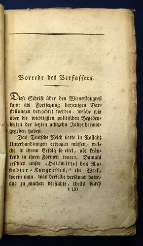 de Pradt Ueber den Wiener- Kongreß 1.Bd ( von 2) 1816 Politik Geschichte j