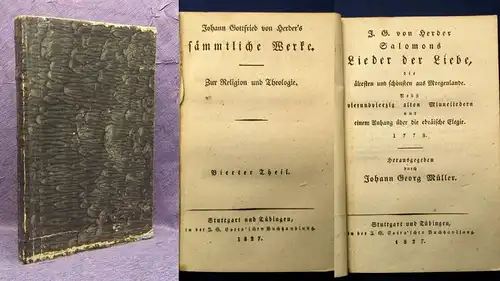 Johann Gottfried von Herder`s sämmtliche Werke Zur Religion u. Theologie 1827 js