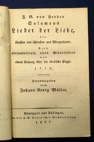 Johann Gottfried von Herder`s sämmtliche Werke Zur Religion u. Theologie 1827 js