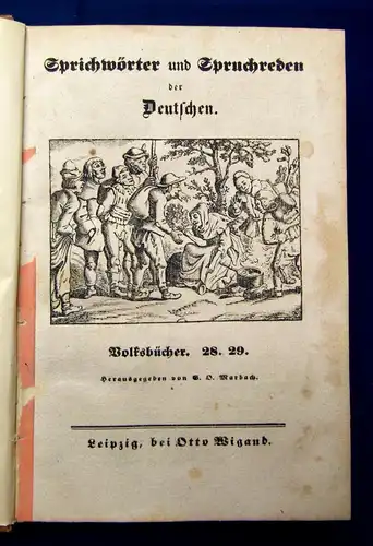 Marbach Volksbücher 1-53 in 7 Bde. 1838 7-9 und 10-12 fehlt Klassiker Literatur