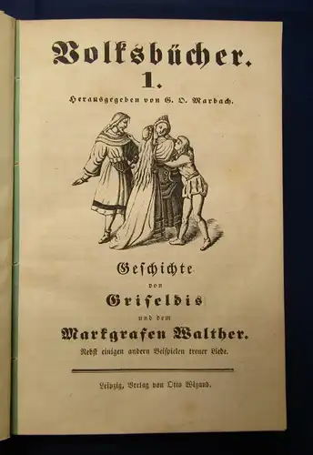 Marbach Volksbücher 1-53 in 7 Bde. 1838 7-9 und 10-12 fehlt Klassiker Literatur