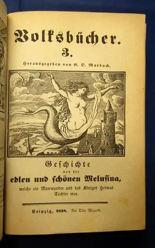 Marbach Volksbücher 1-53 in 7 Bde. 1838 7-9 und 10-12 fehlt Klassiker Literatur