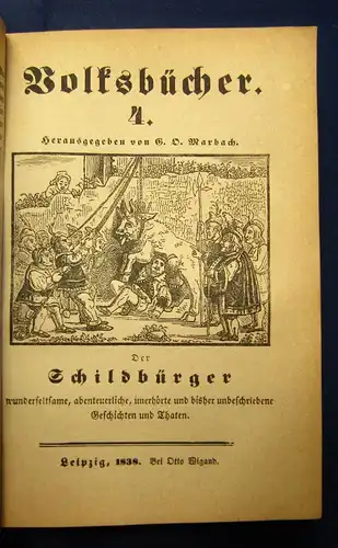 Marbach Volksbücher 1-53 in 7 Bde. 1838 7-9 und 10-12 fehlt Klassiker Literatur