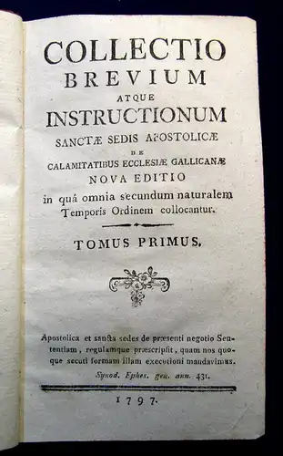 Collectio Brevium atque Instructionum 2 Teile in 1 Bd.  1797 Geschichte Kirche