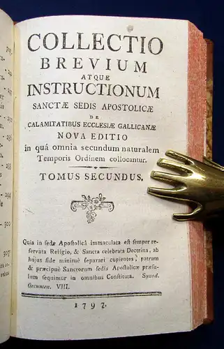 Collectio Brevium atque Instructionum 2 Teile in 1 Bd.  1797 Geschichte Kirche