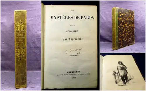Eugene Sue Les Mysteres de Paris 1844 Geschichte Belletristik französisch mb