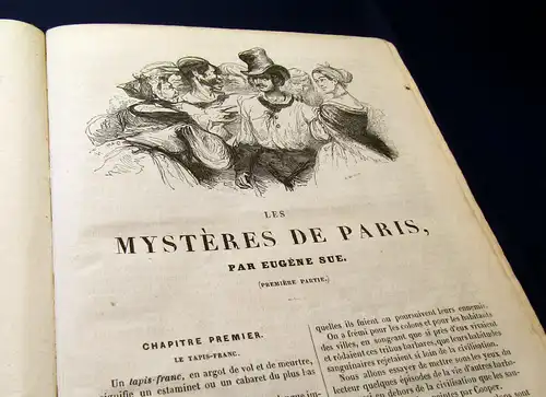 Eugene Sue Les Mysteres de Paris 1844 Geschichte Belletristik französisch mb