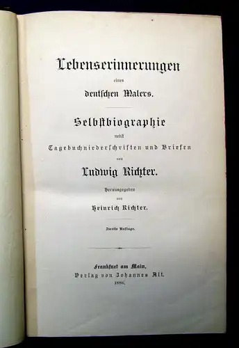 Richter Lebenserinnerungen eines deutschen Dichters 1886 2. Aufl. Belletristik m