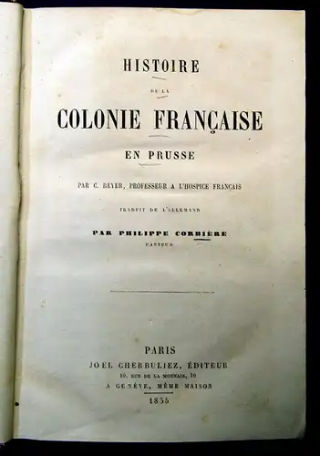 Reyer Histoire de la Colonie Francaise 1855 Selten Belletristik Geschichte mb