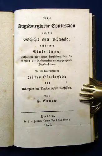 Cunow Die Augsburgische Confession und die Geschichte ihrer Übergabe 1829 mb