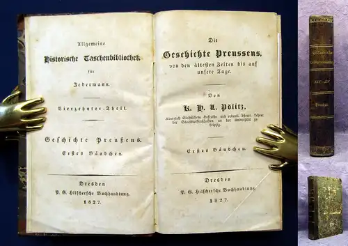 Pölitz Allgemeine historische Taschenbibliothek 4 Teile in 1  1827 Geschichte mb